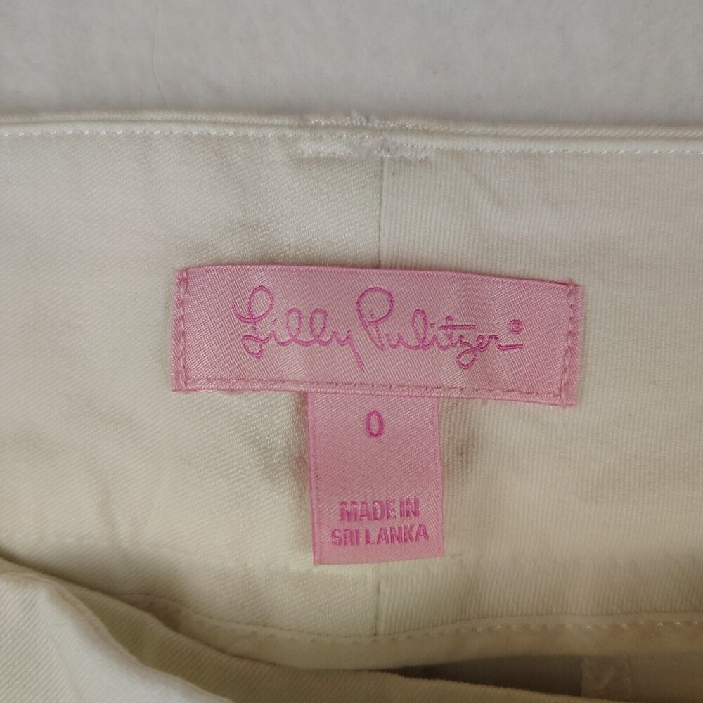 Lilly Pulitzer White Cropped Ankle Pants Size 0 Casual Low Rise - Picture 4 of 8